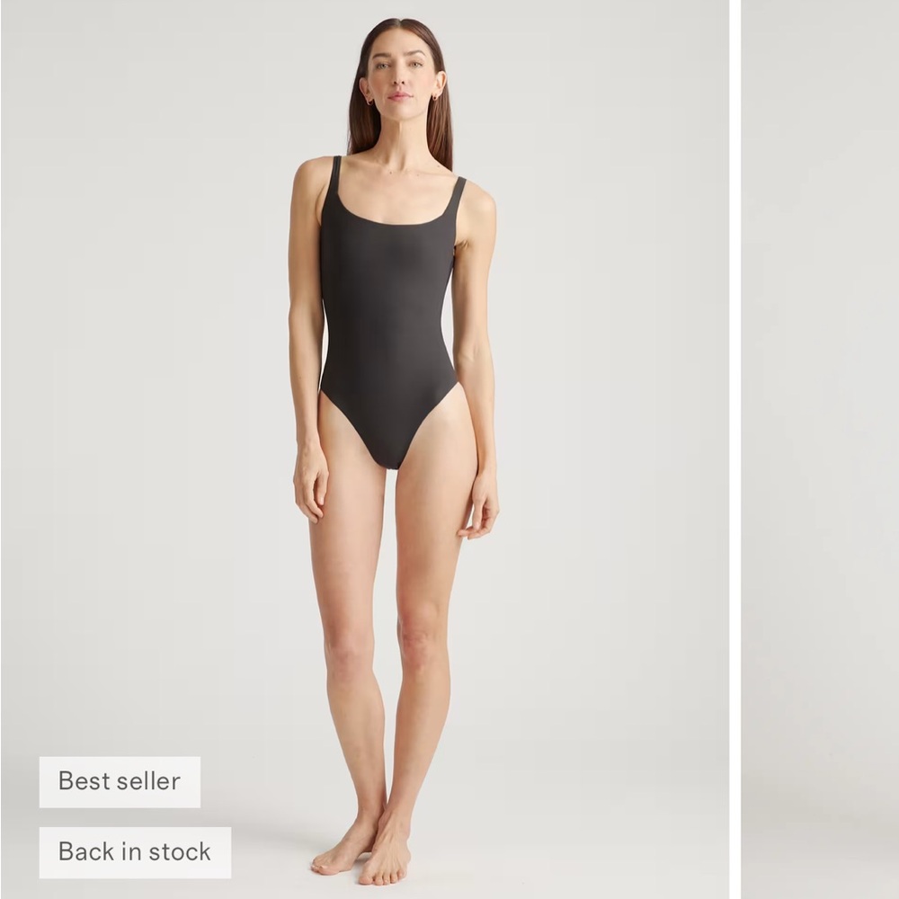 Quince Second Skin Square Neck Tank Bodysuit NWOT